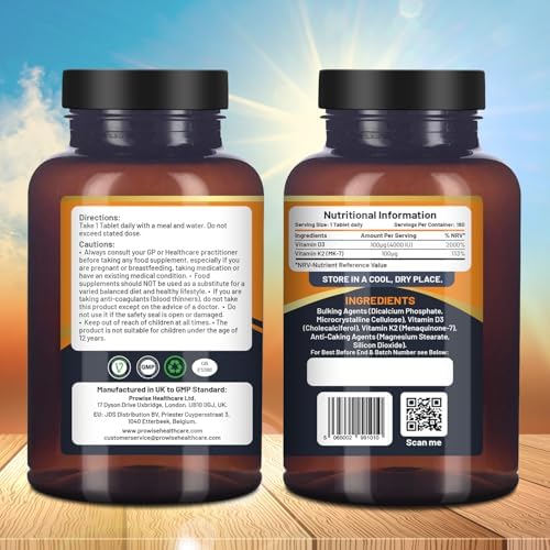 Vitamin D3 K2 label ingredients