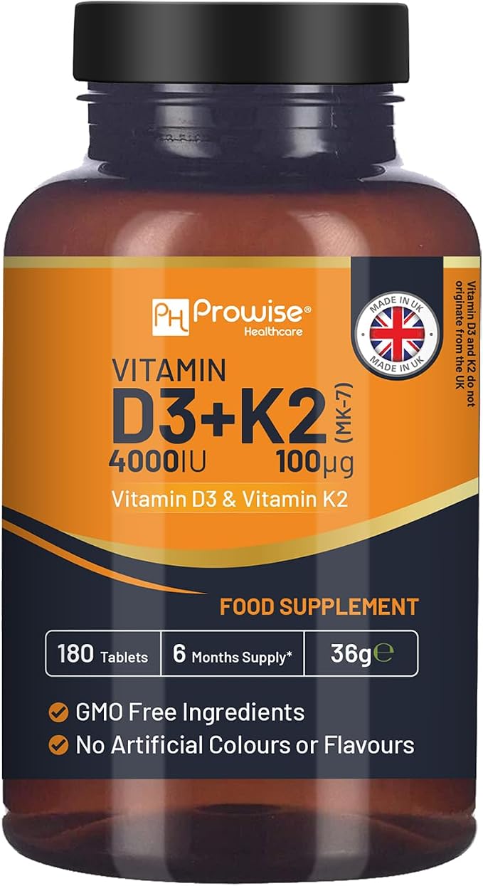 Vitamin D3 4000IU & K2 MK7 180 Tablets