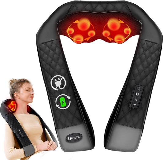 Shiatsu neck back massager with heat